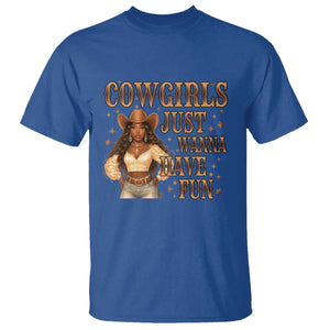 Funny African American Cowgirl T Shirt Cowgirls Just Wanna Have Fun Western