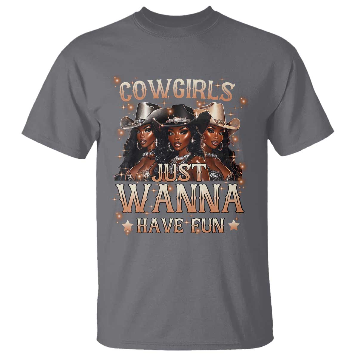 Funny Black African American Cowgirl T Shirt Cowgirls Just Wanna Have Fun