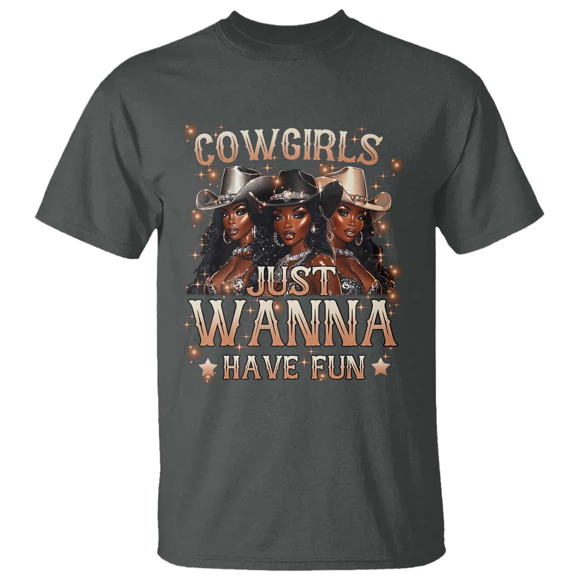 Funny Black African American Cowgirl T Shirt Cowgirls Just Wanna Have Fun