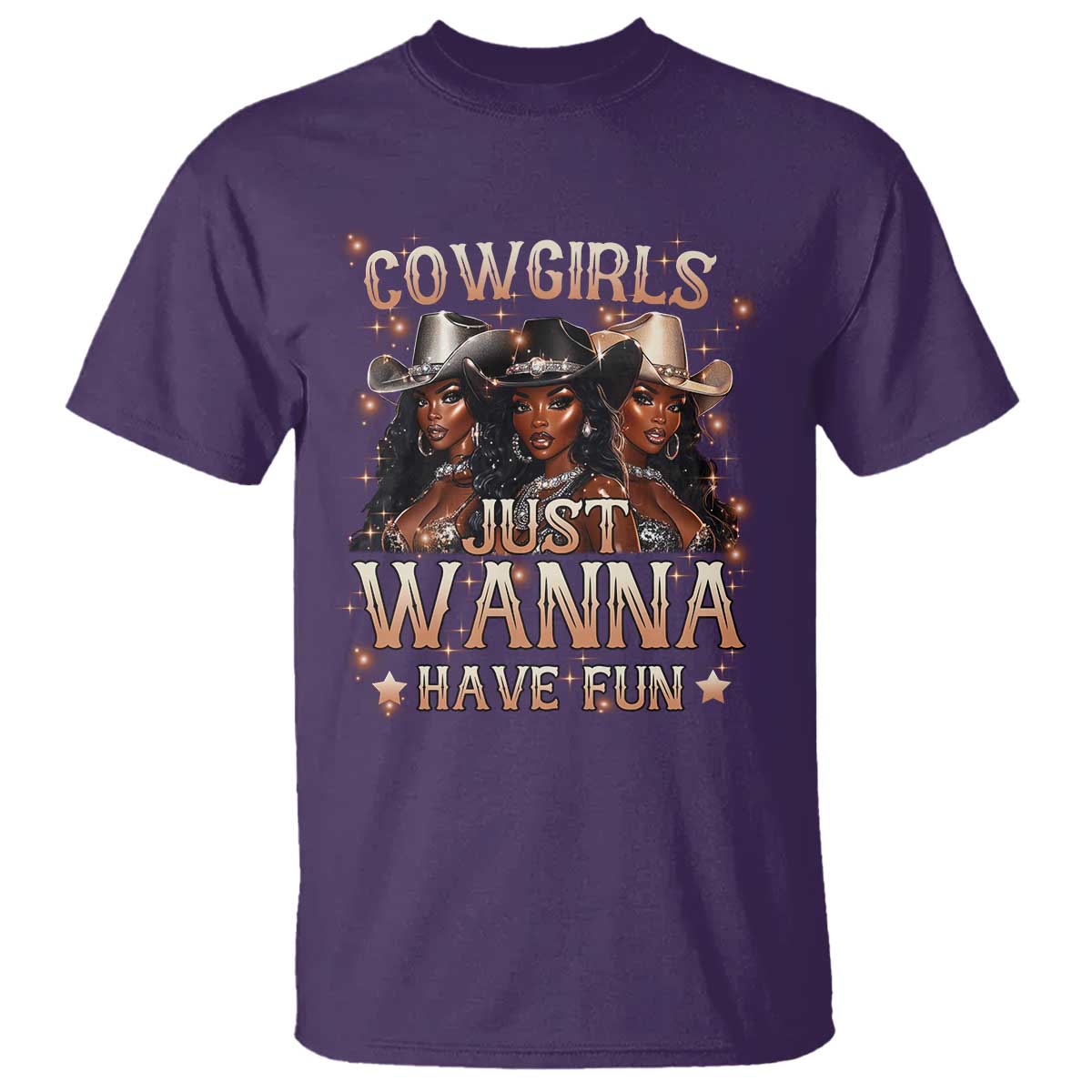 Funny Black African American Cowgirl T Shirt Cowgirls Just Wanna Have Fun