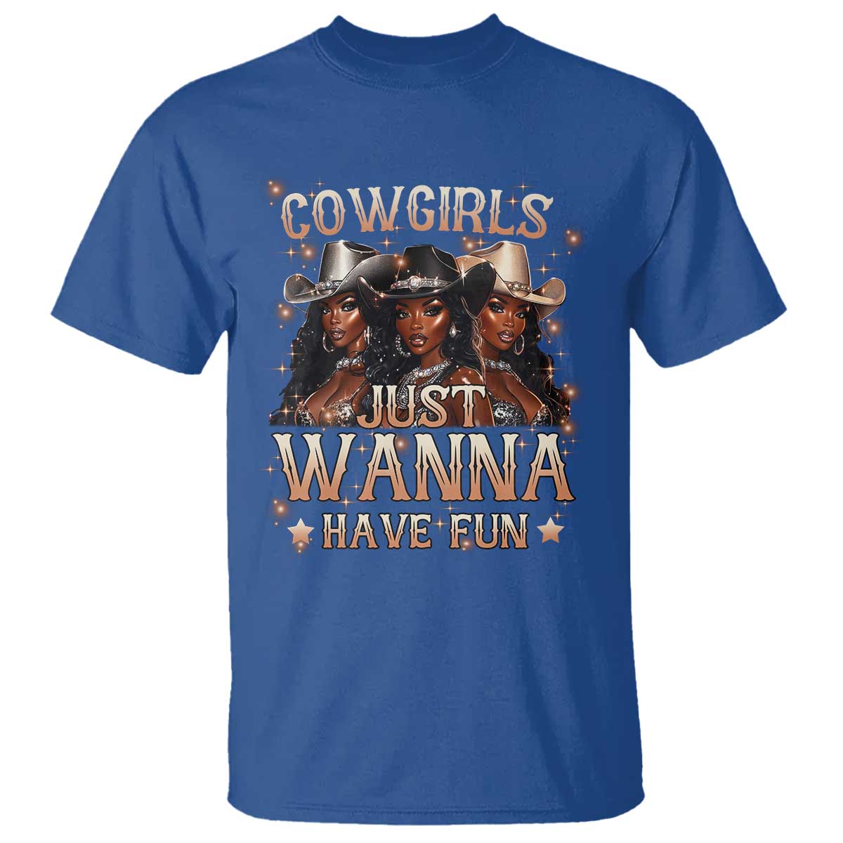 Funny Black African American Cowgirl T Shirt Cowgirls Just Wanna Have Fun