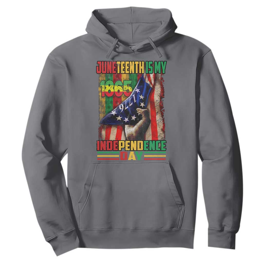 Juneteenth Is My Independence Day Hoodie Black Pride American Flag