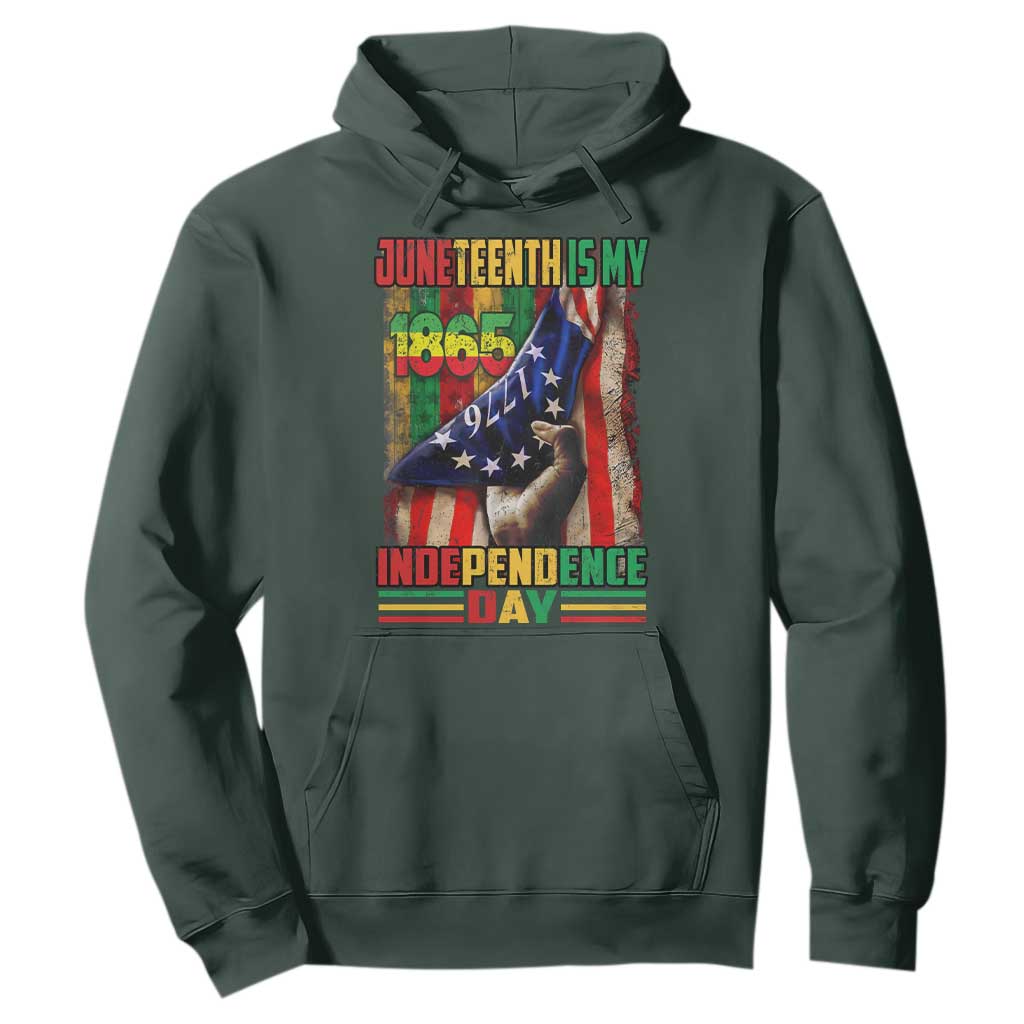 Juneteenth Is My Independence Day Hoodie Black Pride American Flag