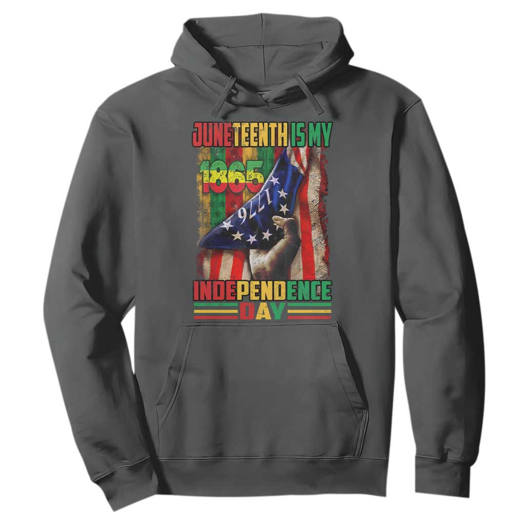Juneteenth Is My Independence Day Hoodie Black Pride American Flag