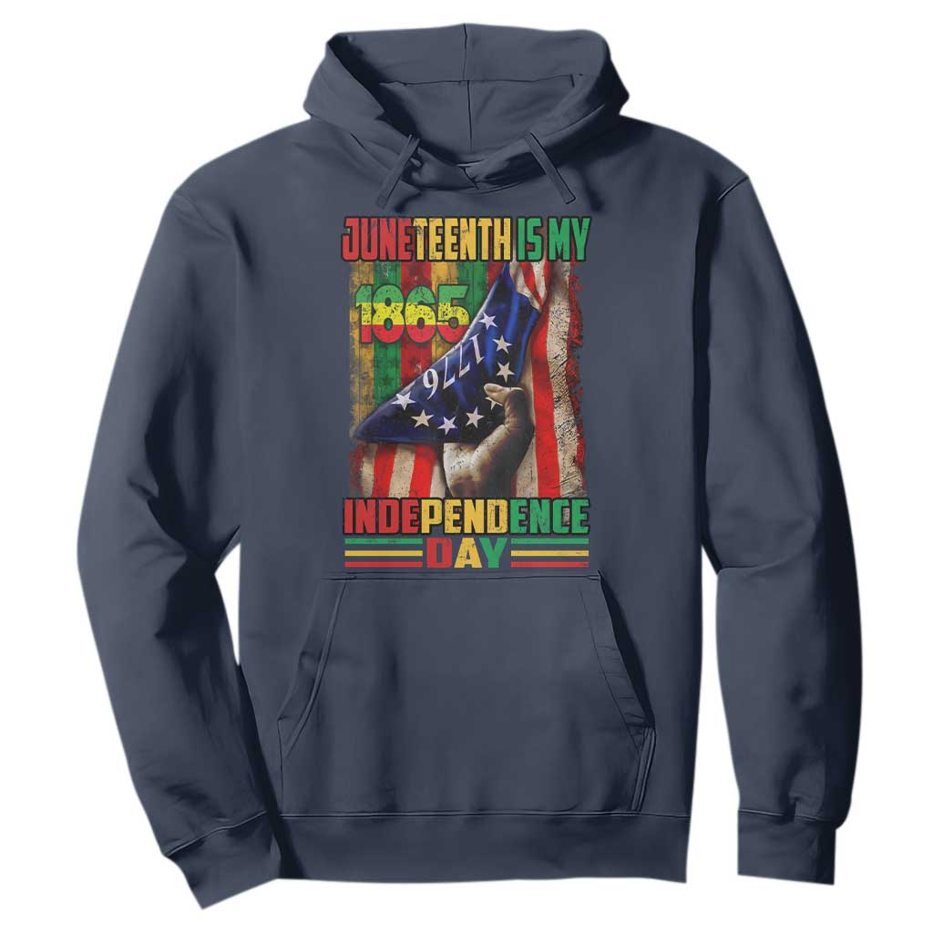 Juneteenth Is My Independence Day Hoodie Black Pride American Flag