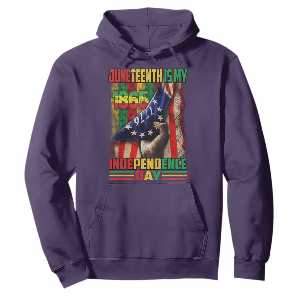 Juneteenth Is My Independence Day Hoodie Black Pride American Flag