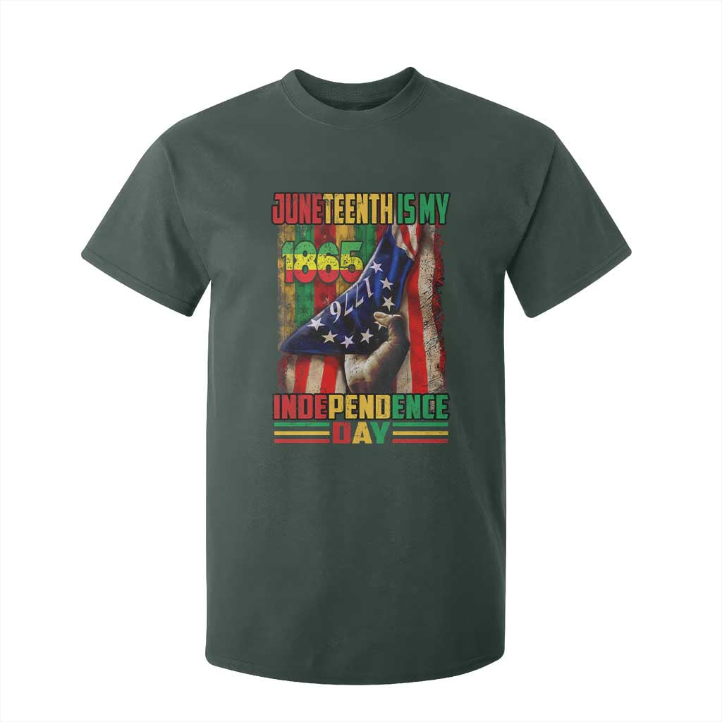 Juneteenth Is My Independence Day T Shirt For Kid Black Pride American Flag