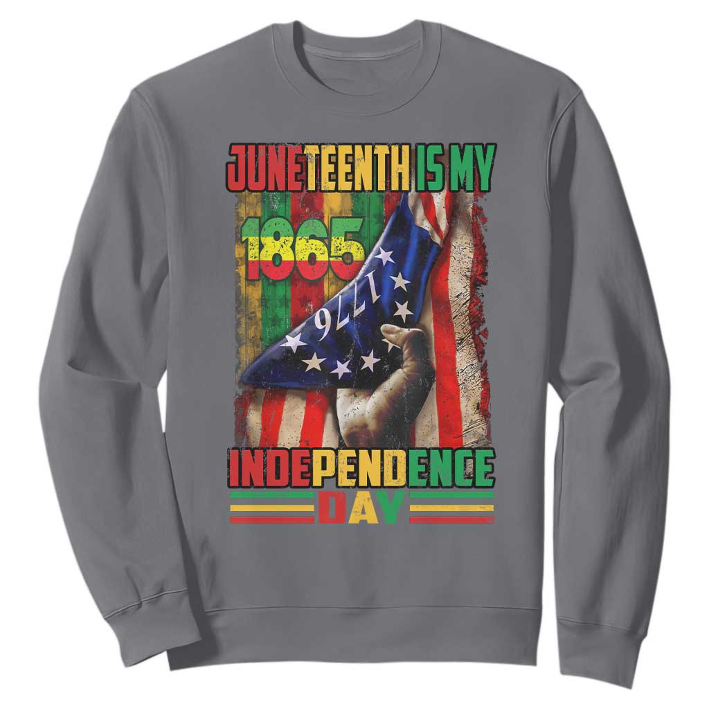 Juneteenth Is My Independence Day Sweatshirt Black Pride American Flag