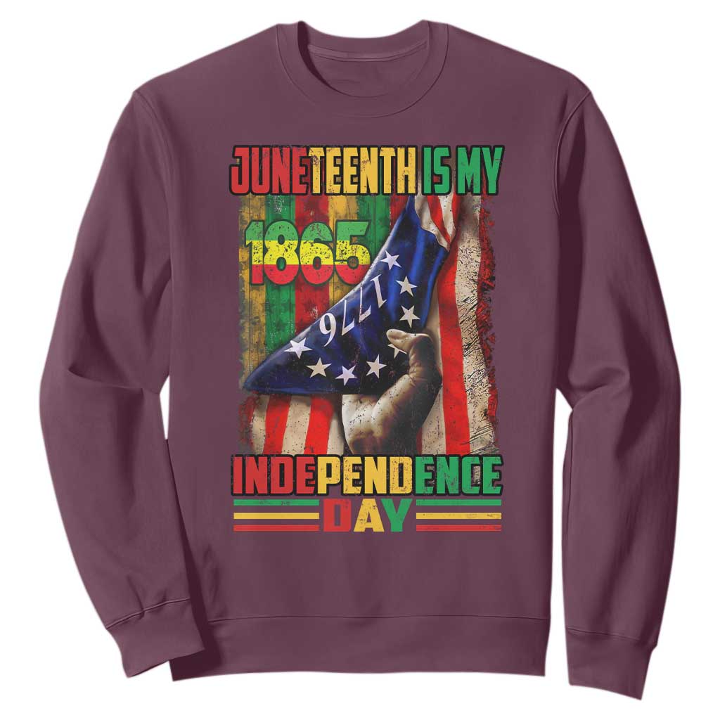 Juneteenth Is My Independence Day Sweatshirt Black Pride American Flag