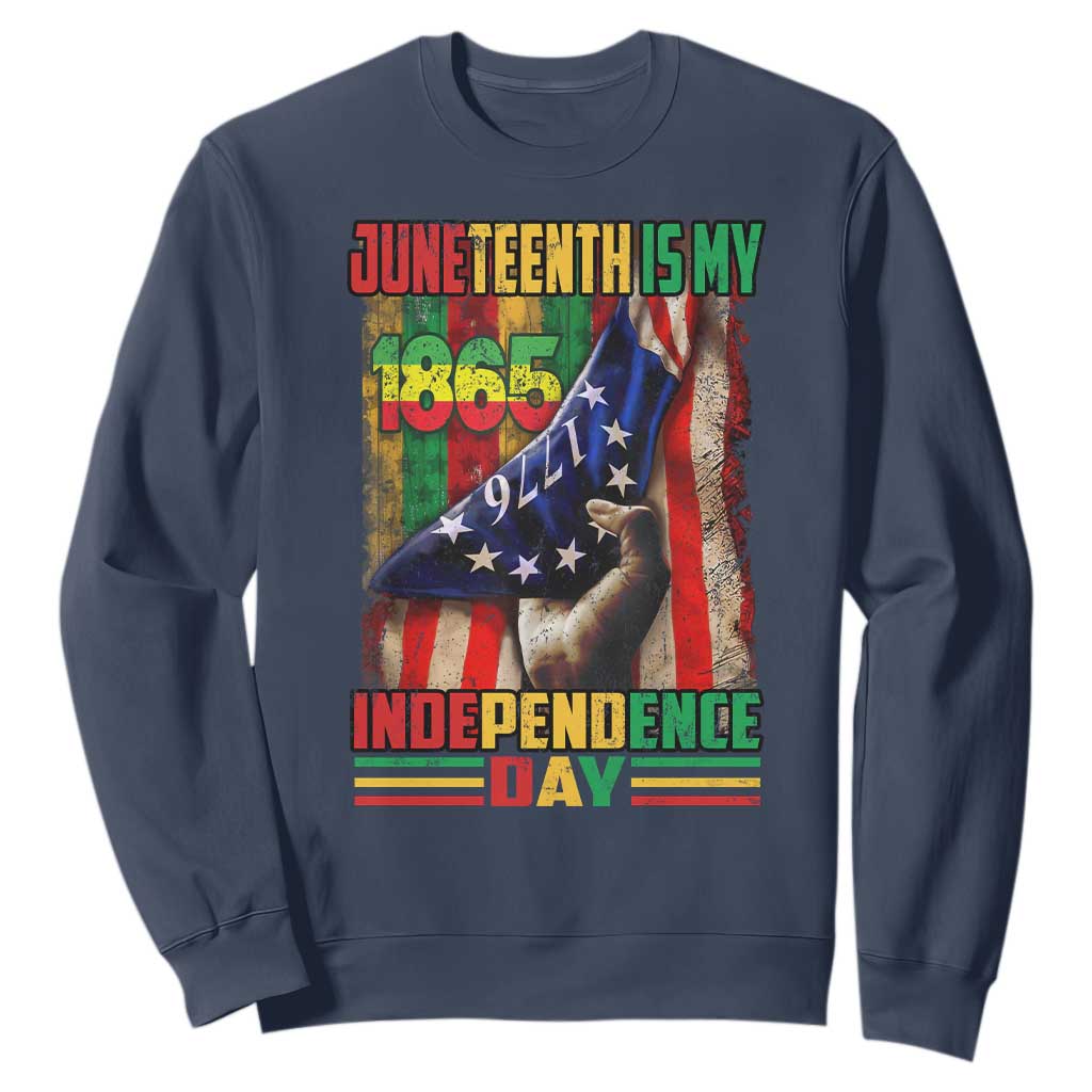 Juneteenth Is My Independence Day Sweatshirt Black Pride American Flag
