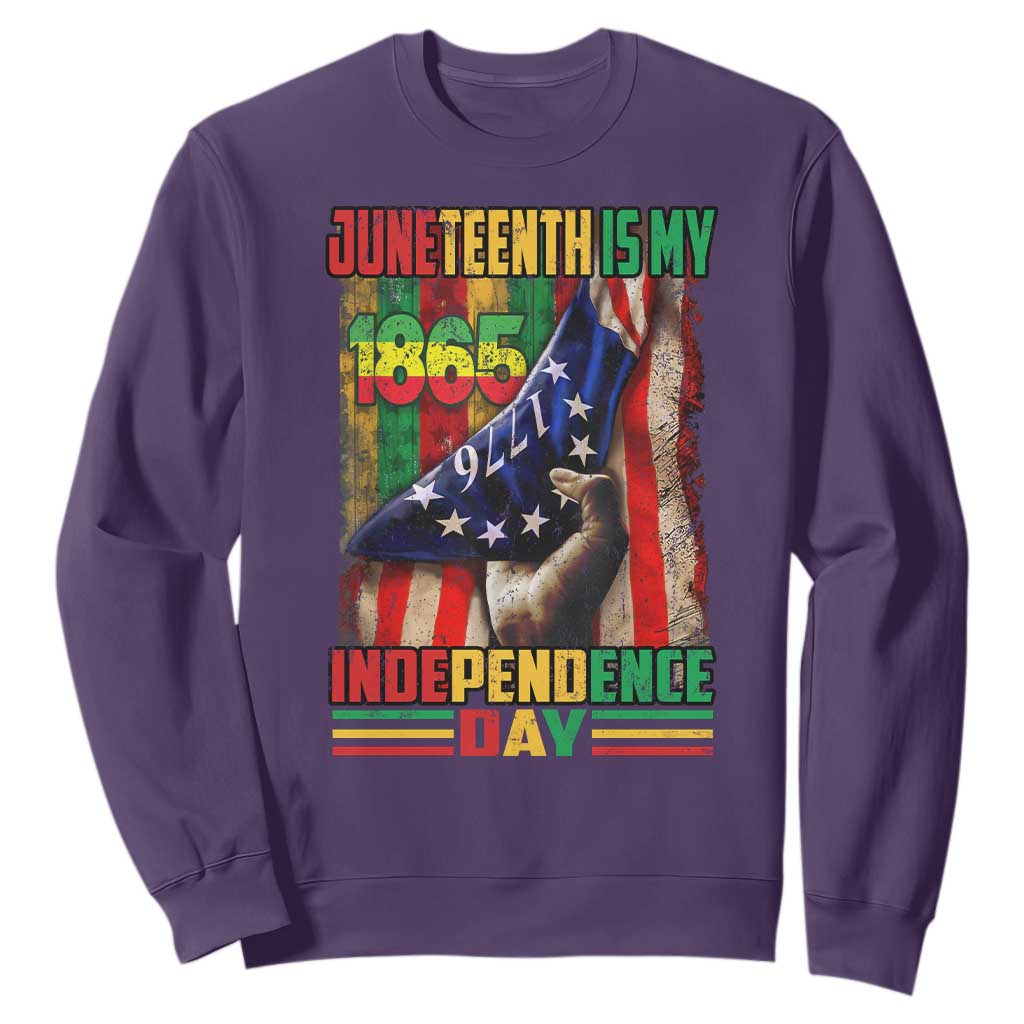 Juneteenth Is My Independence Day Sweatshirt Black Pride American Flag