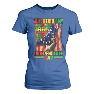 Juneteenth Is My Independence Day T Shirt For Women Black Pride American Flag