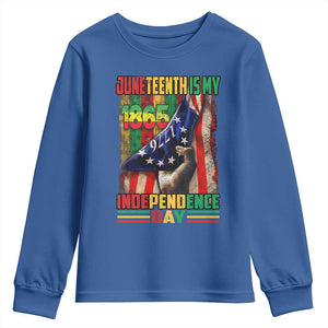 Juneteenth Is My Independence Day Youth Sweatshirt Black Pride American Flag