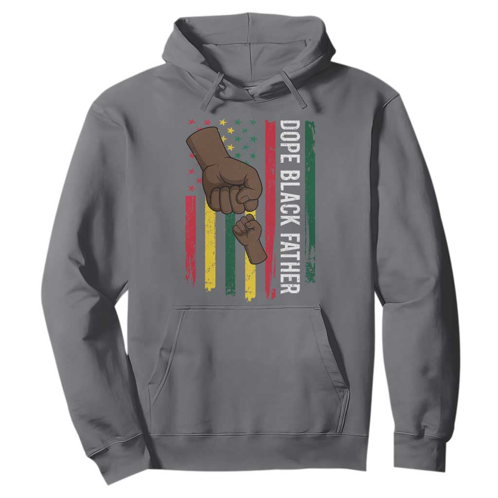 Dope Black Dad Hoodie Vintage American Flag Fist Bump