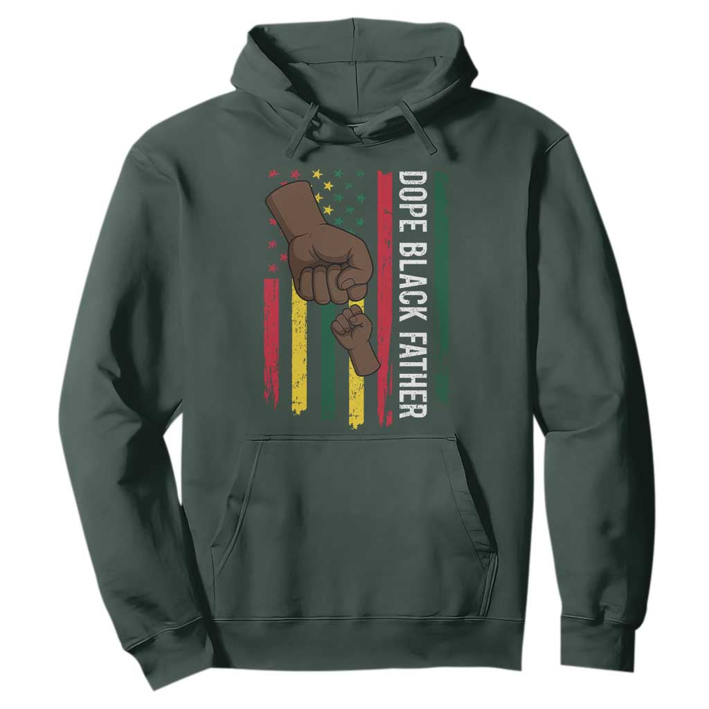 Dope Black Dad Hoodie Vintage American Flag Fist Bump