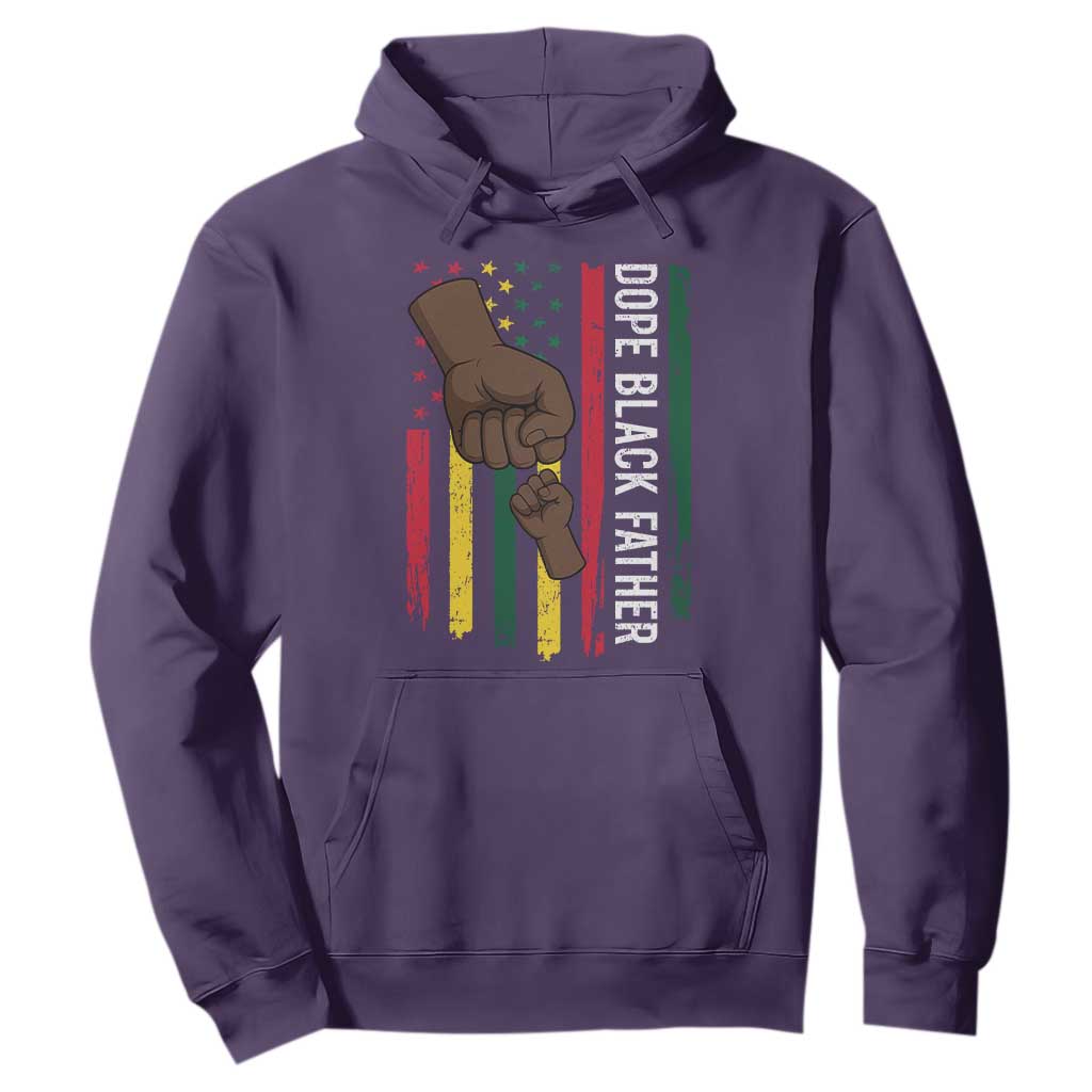 Dope Black Dad Hoodie Vintage American Flag Fist Bump