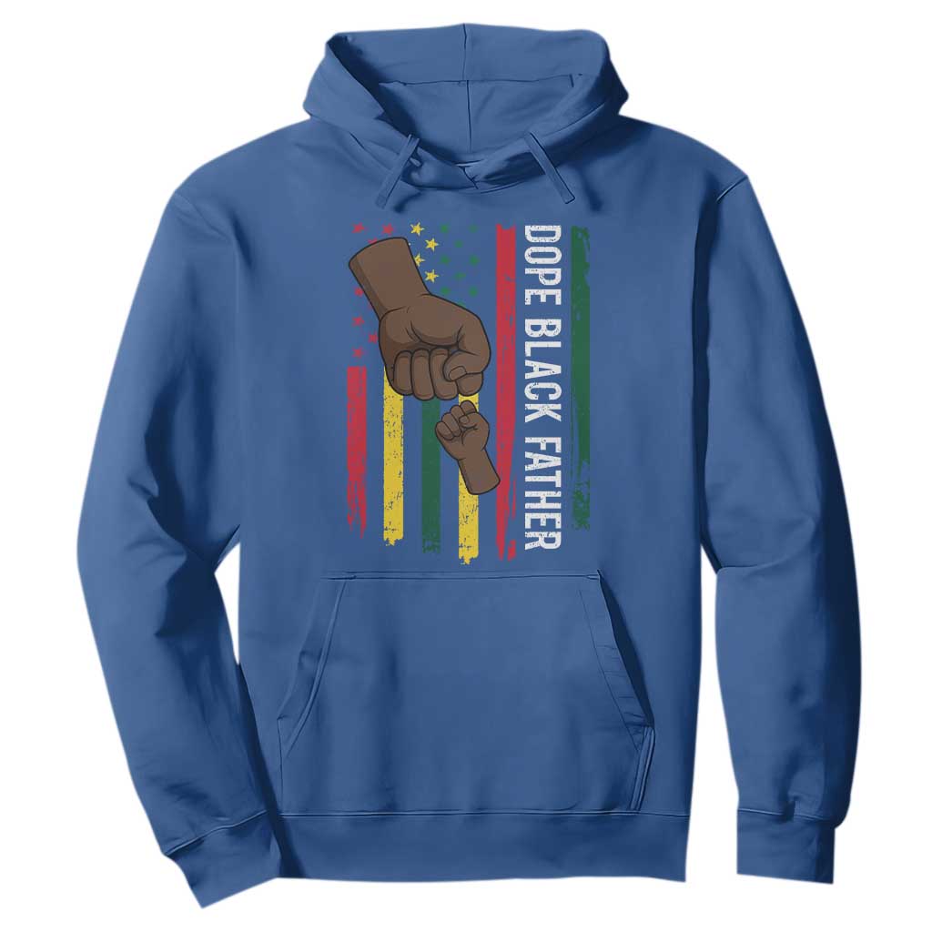 Dope Black Dad Hoodie Vintage American Flag Fist Bump
