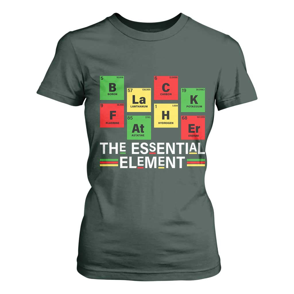 Black Father The Essential Element T Shirt For Women Father's Day Juneteenth Chemistry Periodic Table