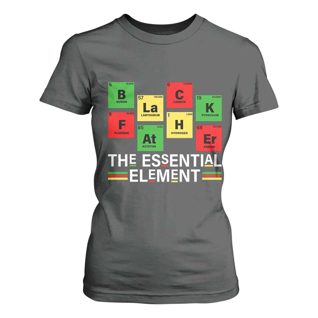Black Father The Essential Element T Shirt For Women Father's Day Juneteenth Chemistry Periodic Table