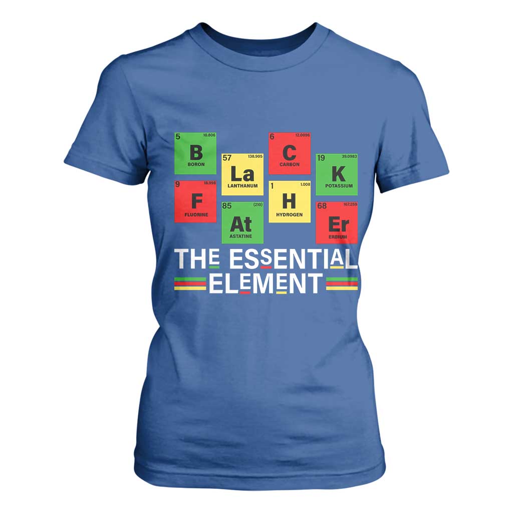 Black Father The Essential Element T Shirt For Women Father's Day Juneteenth Chemistry Periodic Table
