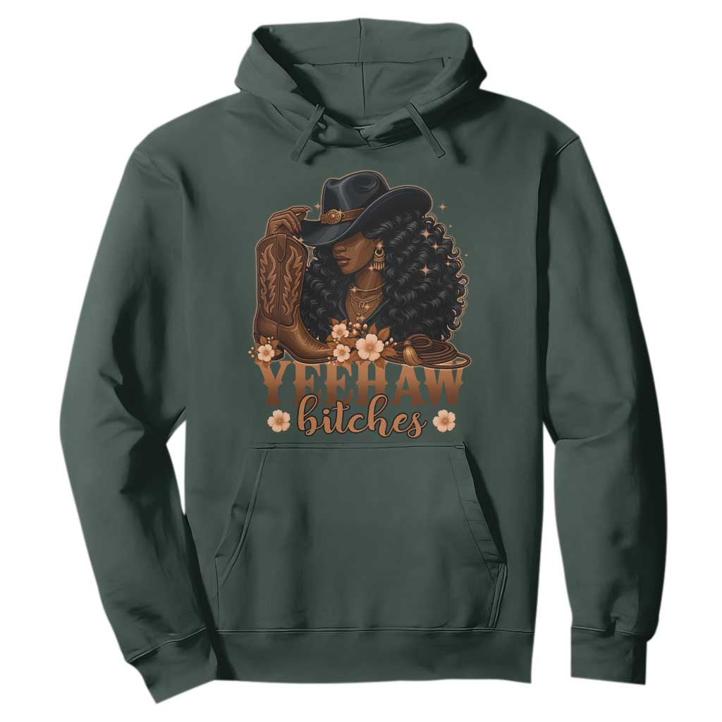 Funny African American Cowgirl Yeehaw Bitches Hoodie