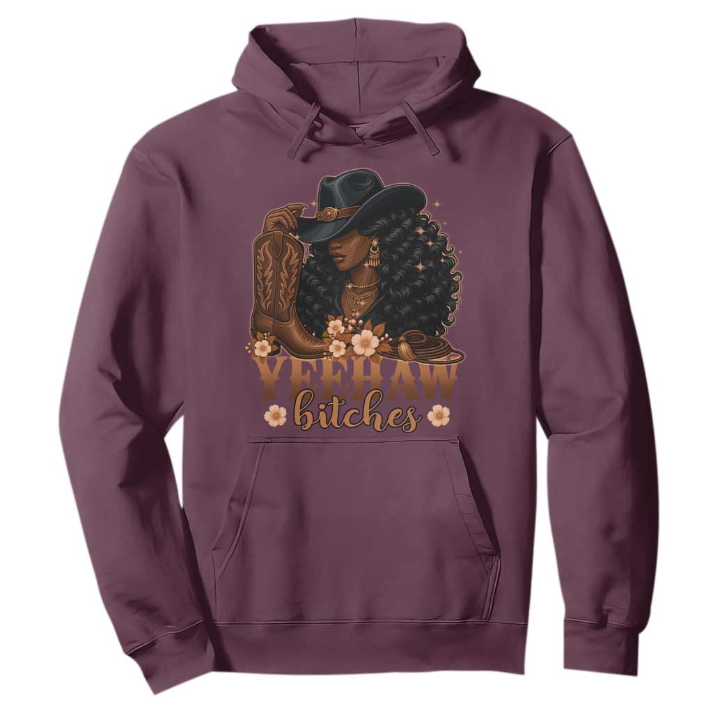 Funny African American Cowgirl Yeehaw Bitches Hoodie