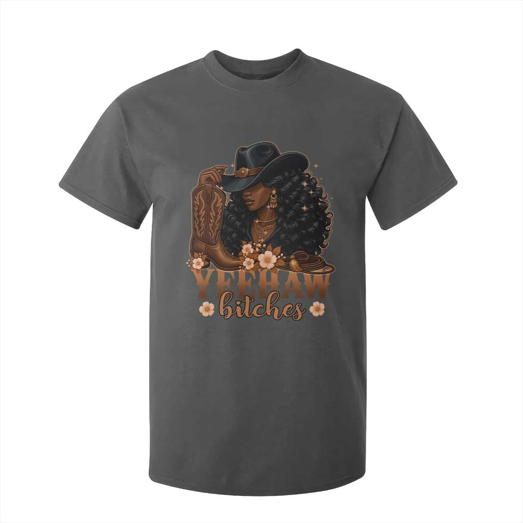 Funny African American Cowgirl Yeehaw Bitches T Shirt For Kid