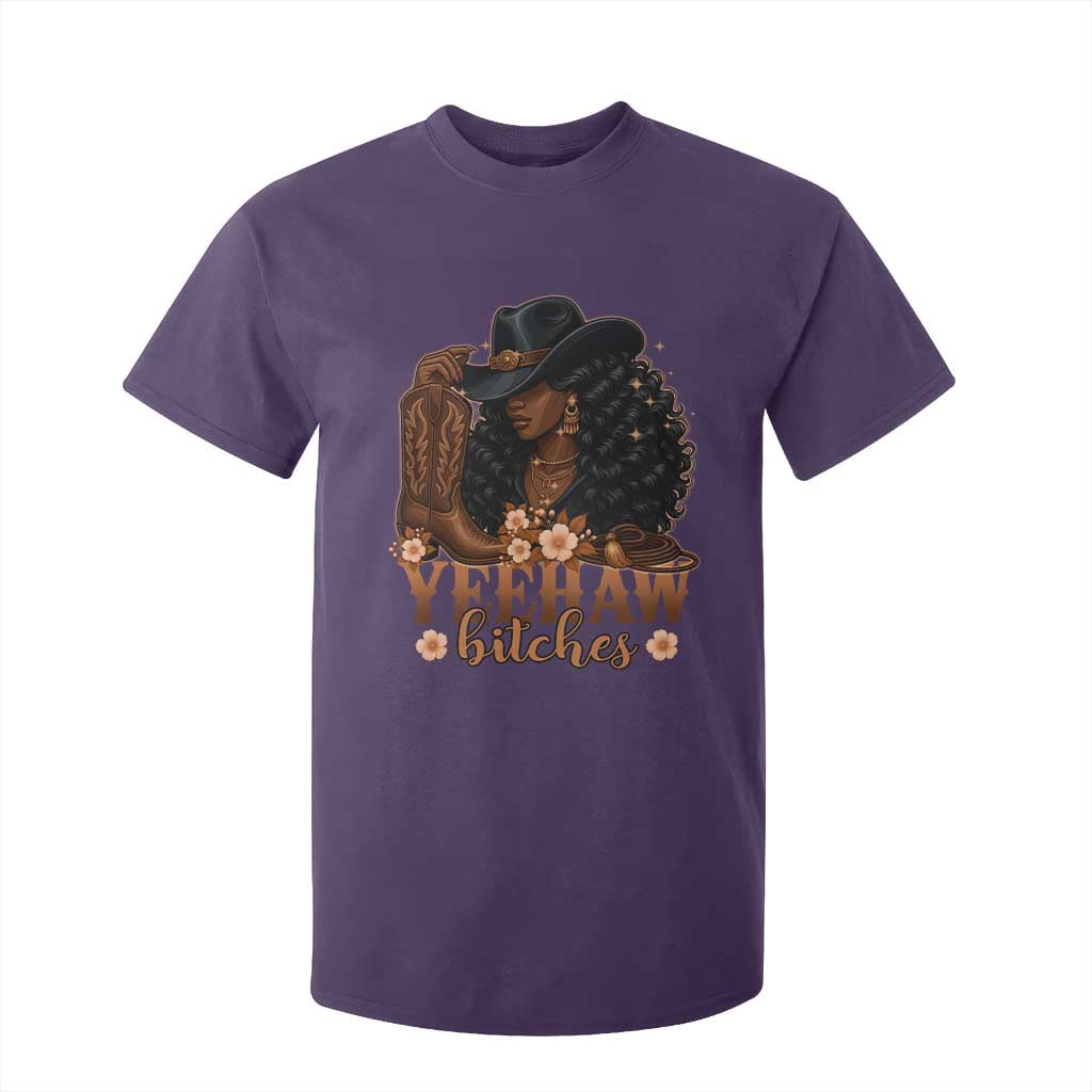 Funny African American Cowgirl Yeehaw Bitches T Shirt For Kid