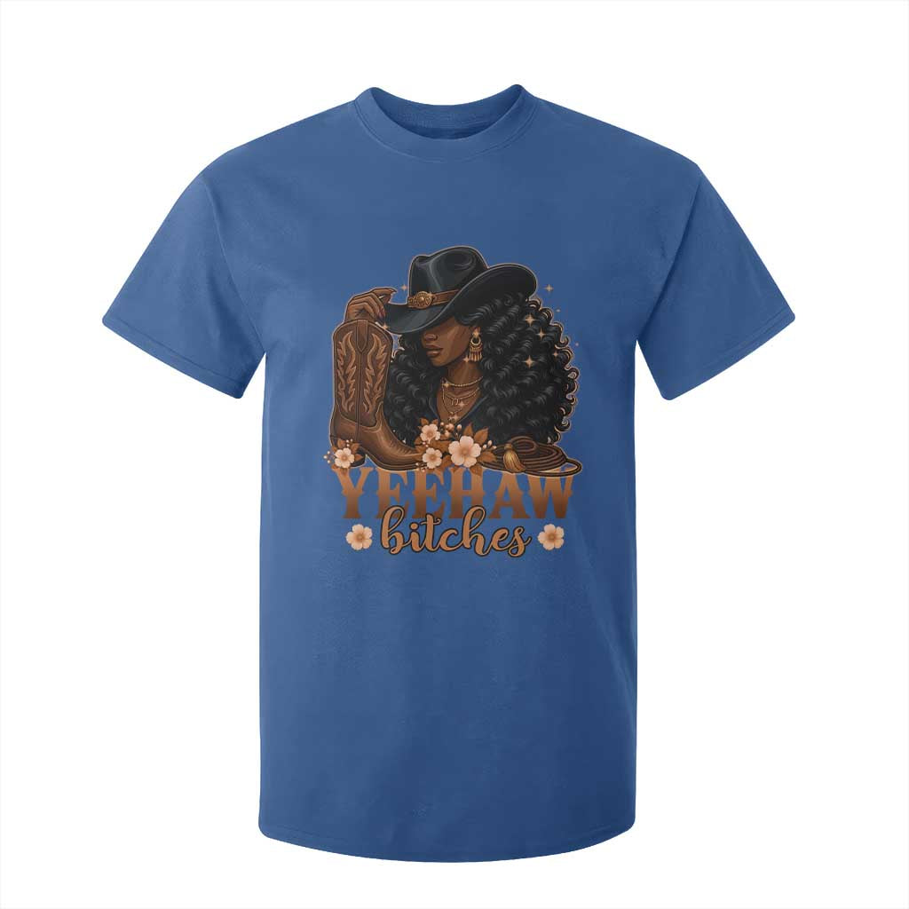Funny African American Cowgirl Yeehaw Bitches T Shirt For Kid