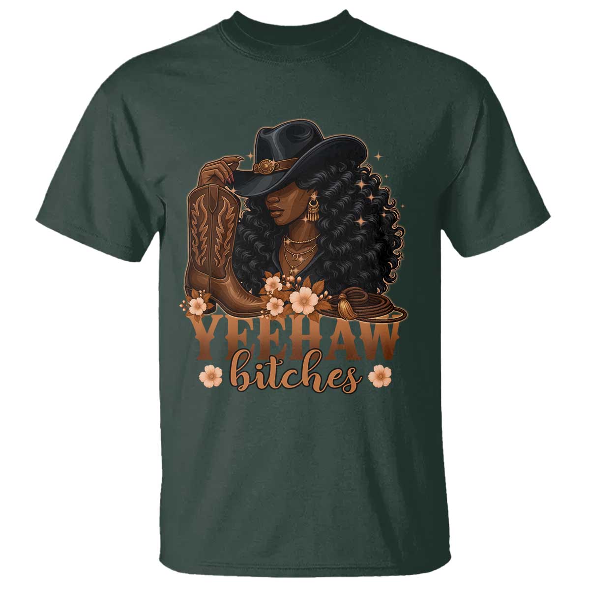 Funny African American Cowgirl Yeehaw Bitches T Shirt