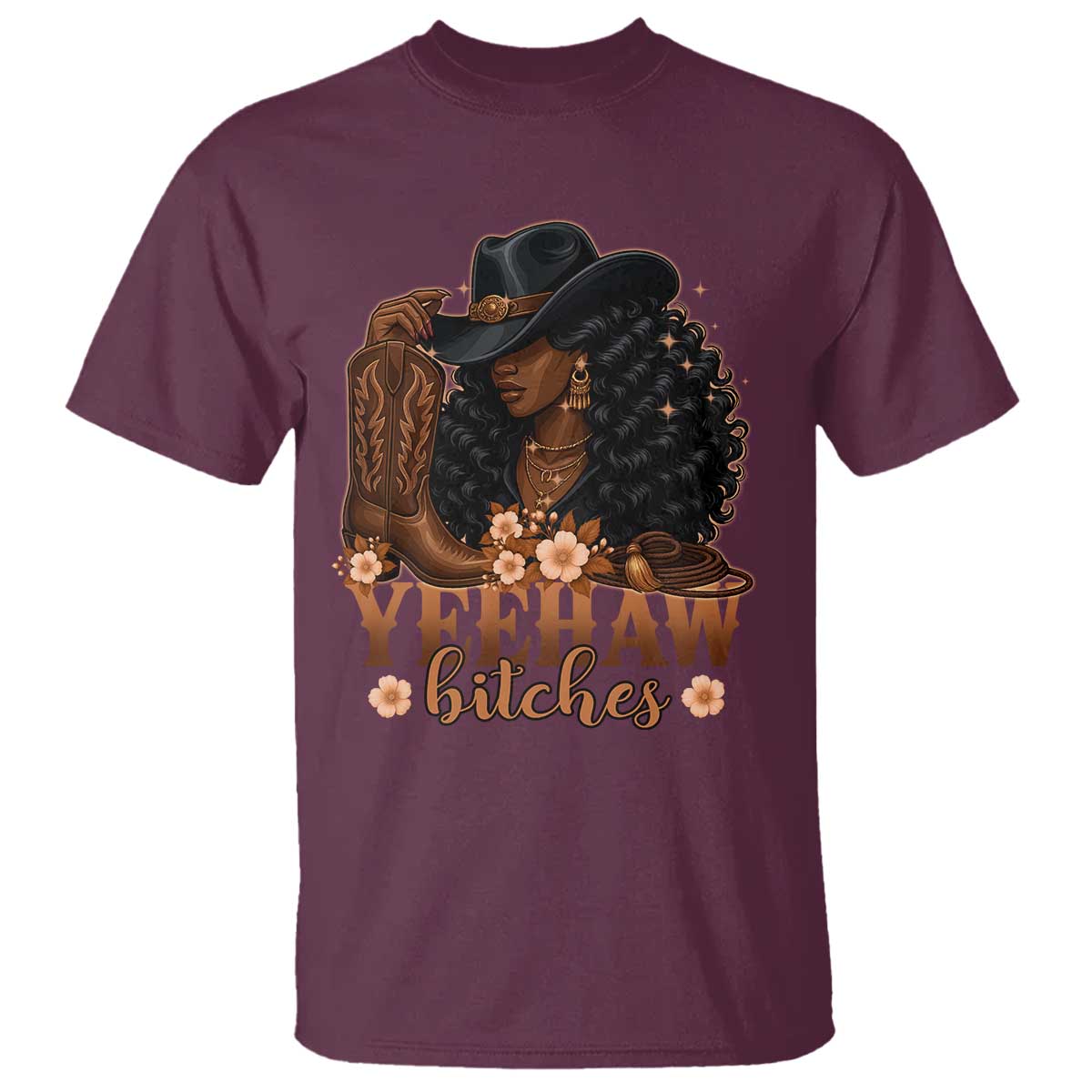 Funny African American Cowgirl Yeehaw Bitches T Shirt