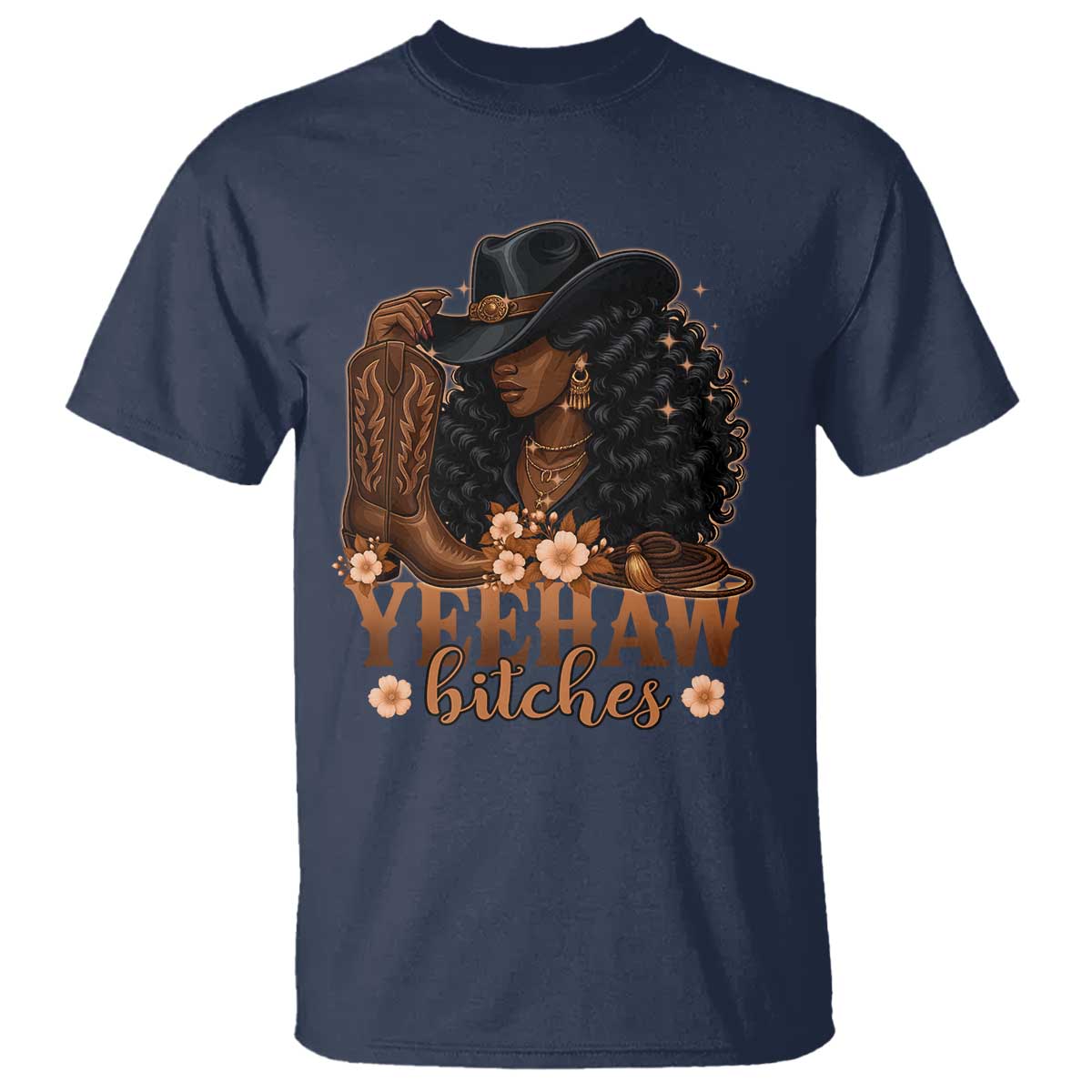 Funny African American Cowgirl Yeehaw Bitches T Shirt