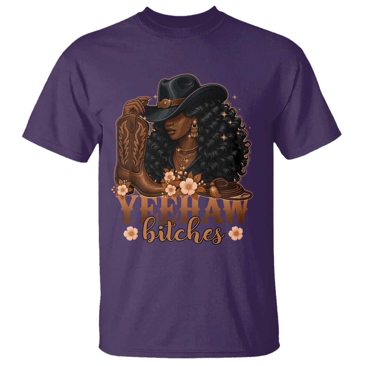 Funny African American Cowgirl Yeehaw Bitches T Shirt