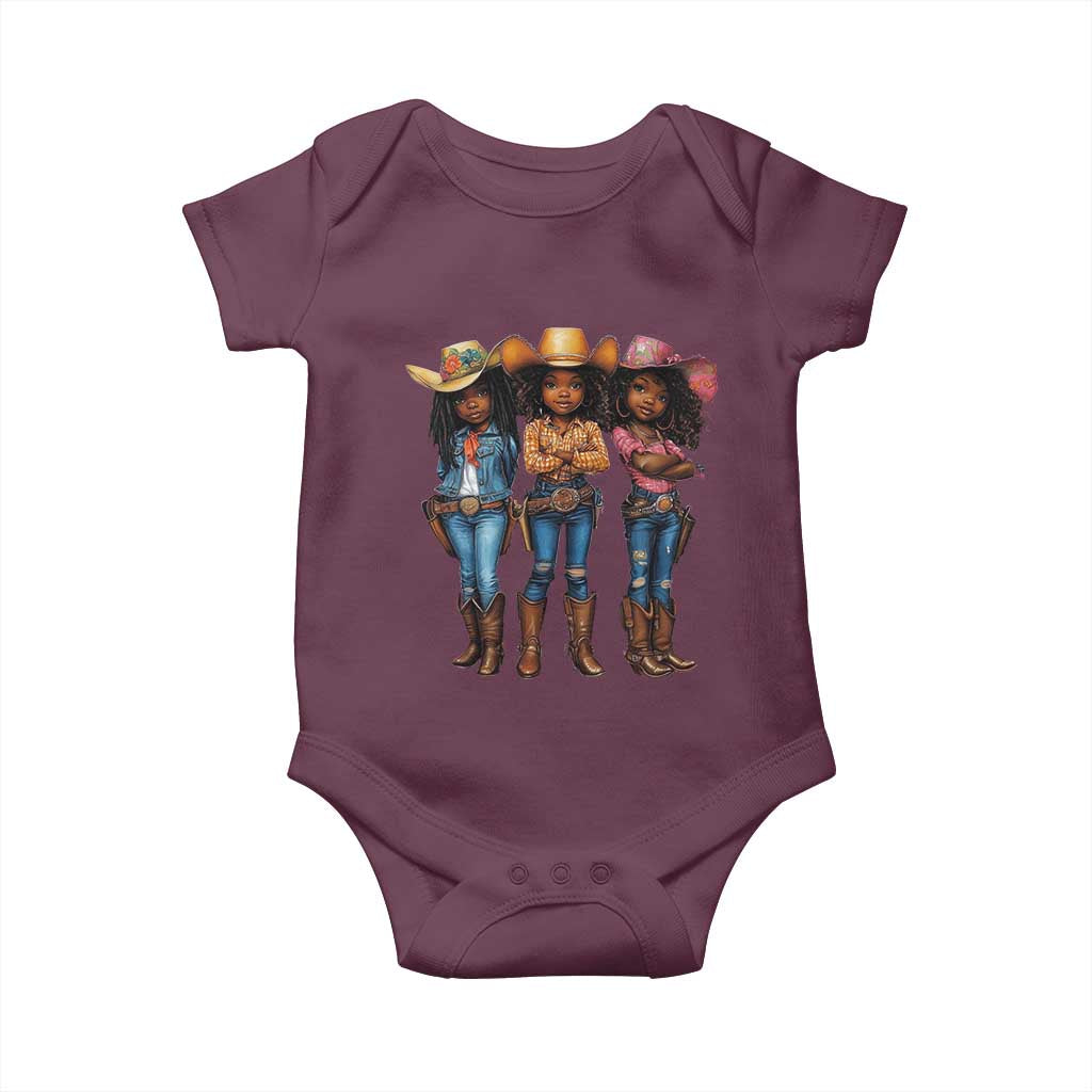 Black African American Cowgirl Baby Western Country Texas Baby Onesie