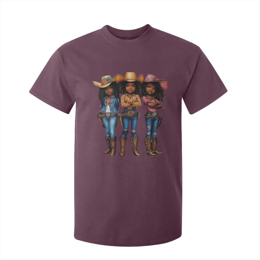 Black African American Cowgirl Baby Western Country Texas T Shirt For Kid