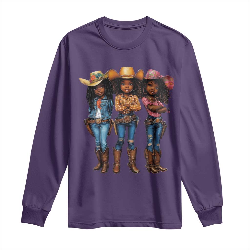 Black African American Cowgirl Baby Western Country Texas Long Sleeve Shirt