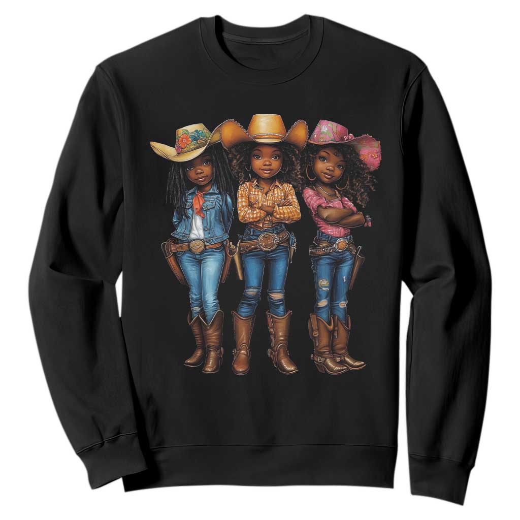 Black African American Cowgirl Baby Western Country Texas Sweatshirt