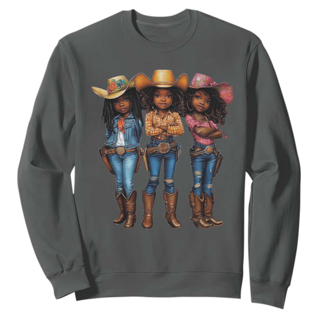 Black African American Cowgirl Baby Western Country Texas Sweatshirt