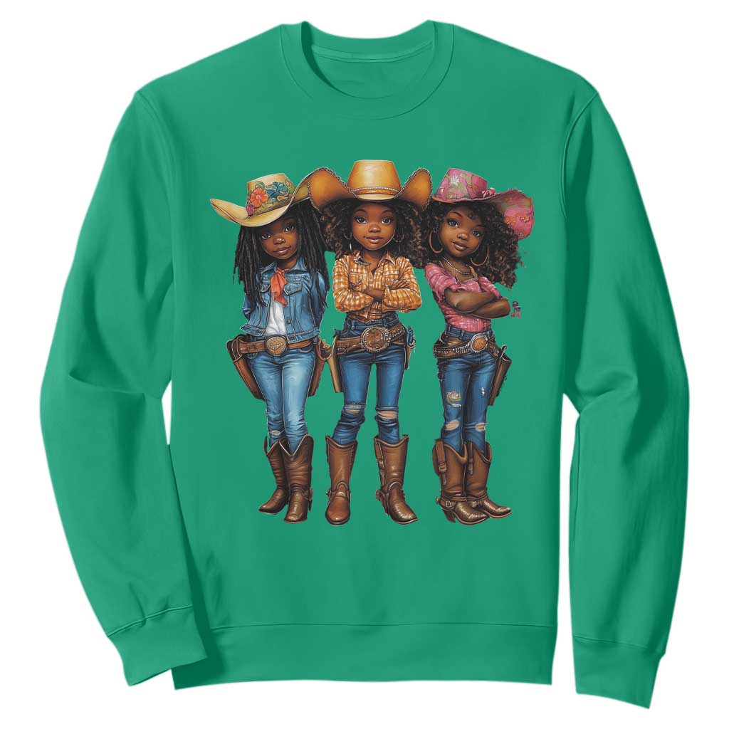 Black African American Cowgirl Baby Western Country Texas Sweatshirt