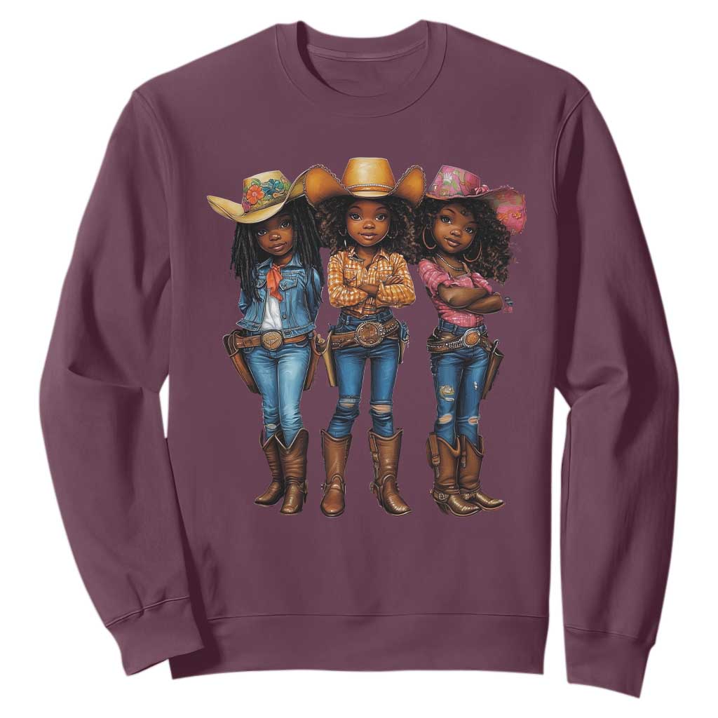 Black African American Cowgirl Baby Western Country Texas Sweatshirt