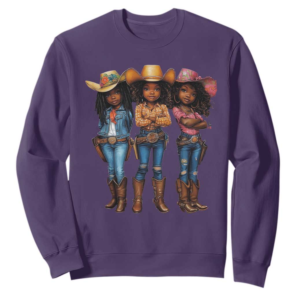 Black African American Cowgirl Baby Western Country Texas Sweatshirt