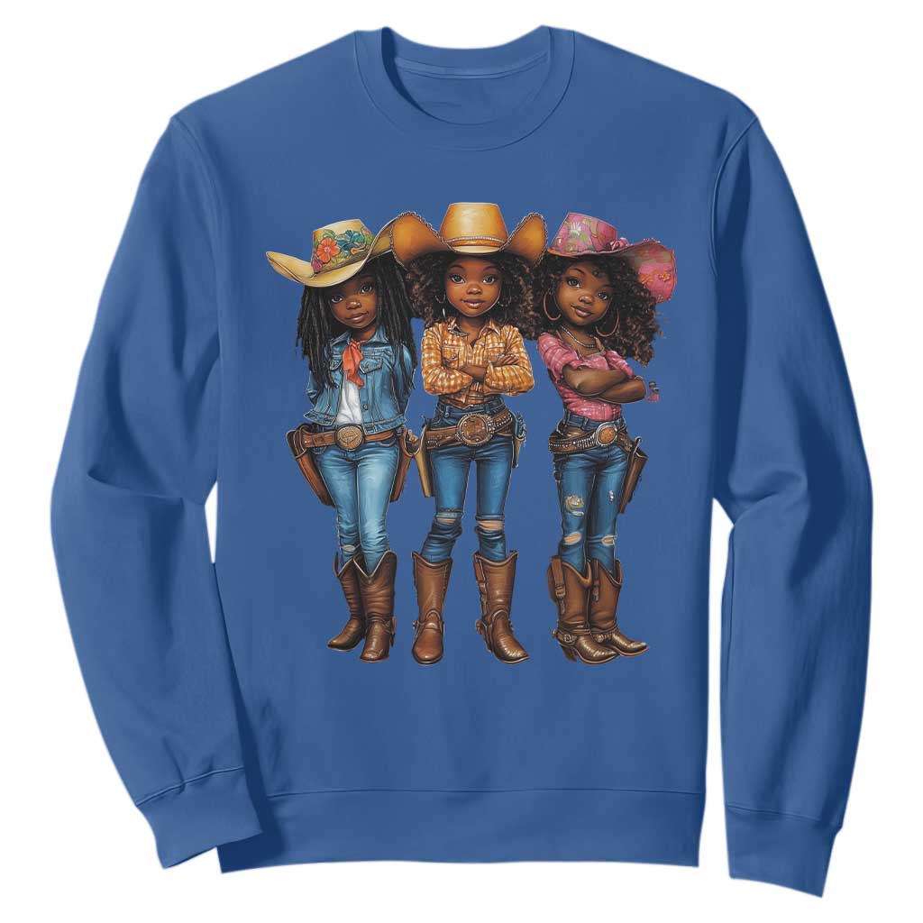 Black African American Cowgirl Baby Western Country Texas Sweatshirt