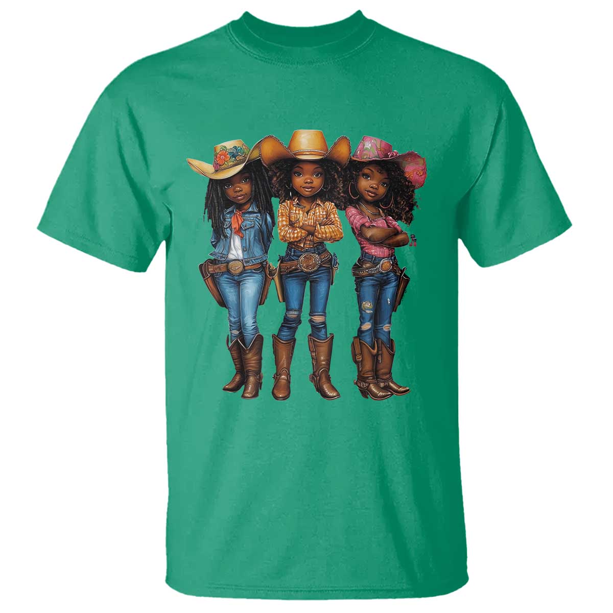 Black African American Cowgirl Baby Western Country Texas T Shirt