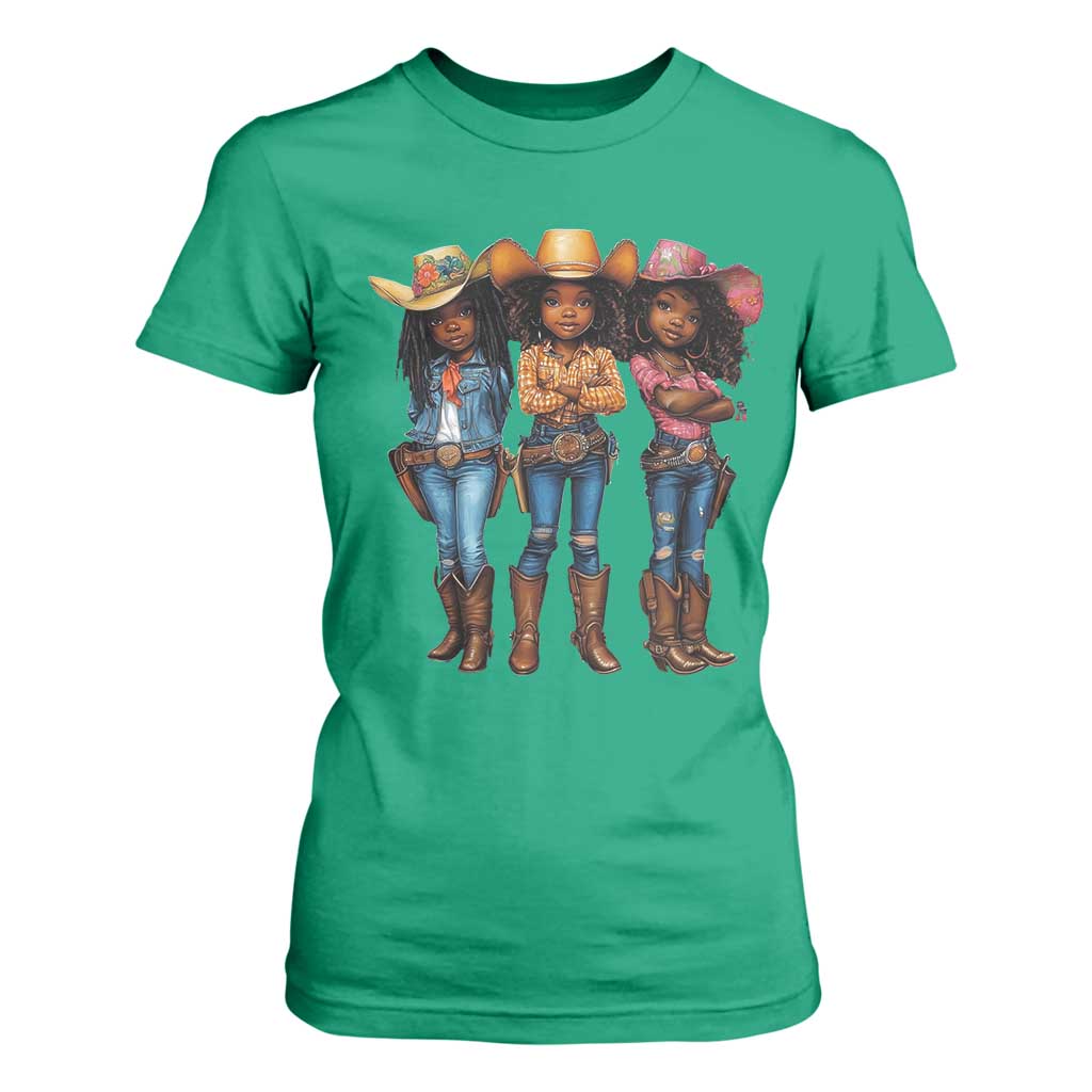 Black African American Cowgirl Baby Western Country Texas T Shirt For Women