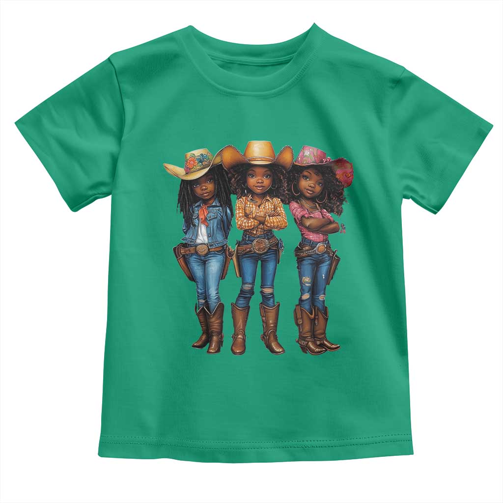 Black African American Cowgirl Baby Western Country Texas Toddler T Shirt