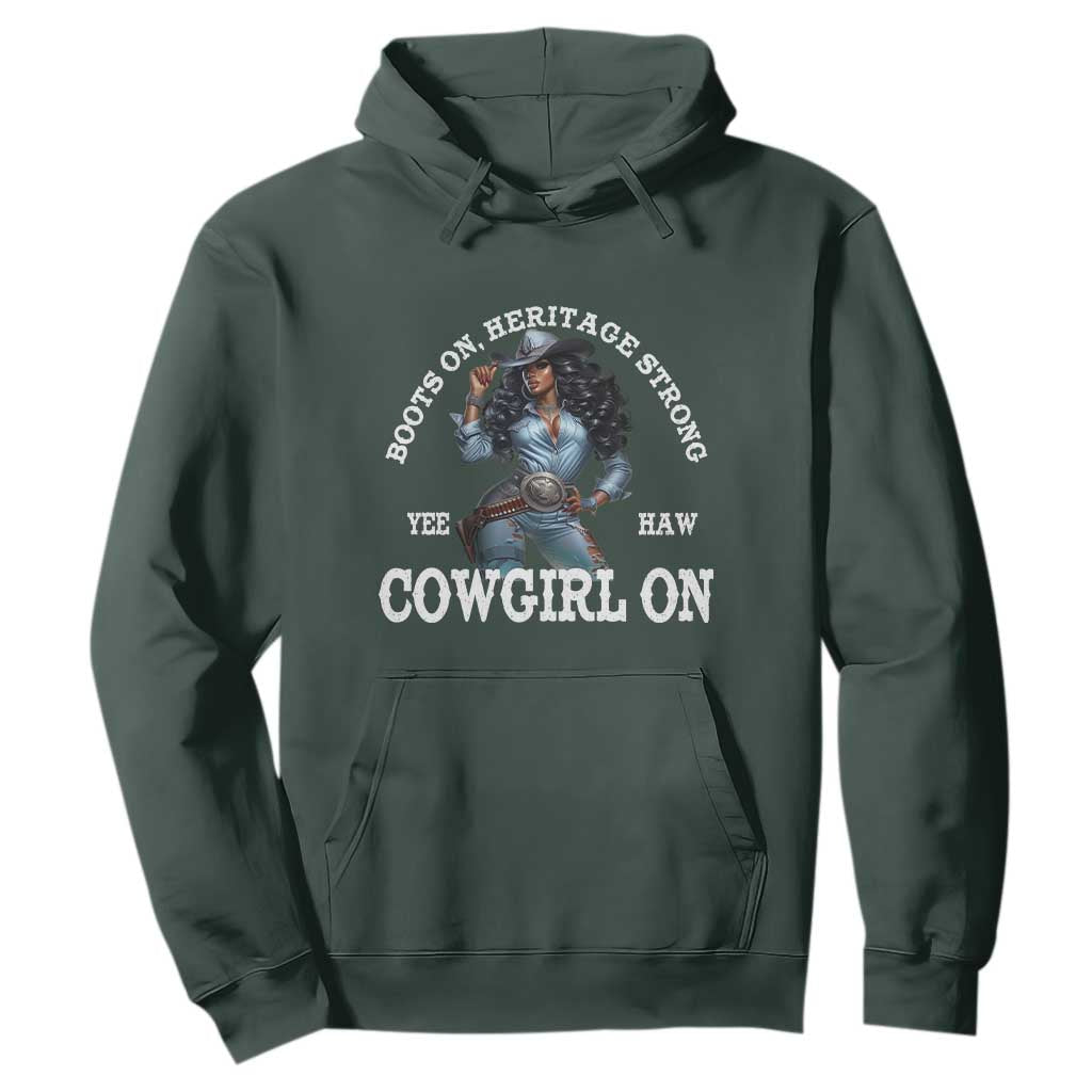 Boots On Heritage Strong Cowgirl On Hoodie African American Black Cowgirl