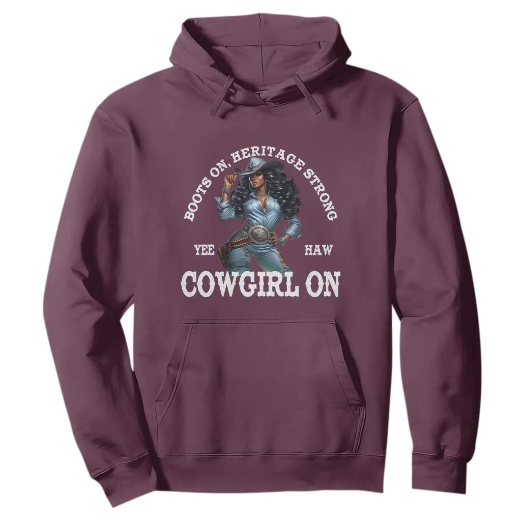 Boots On Heritage Strong Cowgirl On Hoodie African American Black Cowgirl