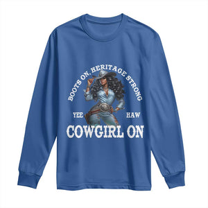 Boots On Heritage Strong Cowgirl On Long Sleeve Shirt African American Black Cowgirl