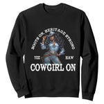 Boots On Heritage Strong Cowgirl On Sweatshirt African American Black Cowgirl