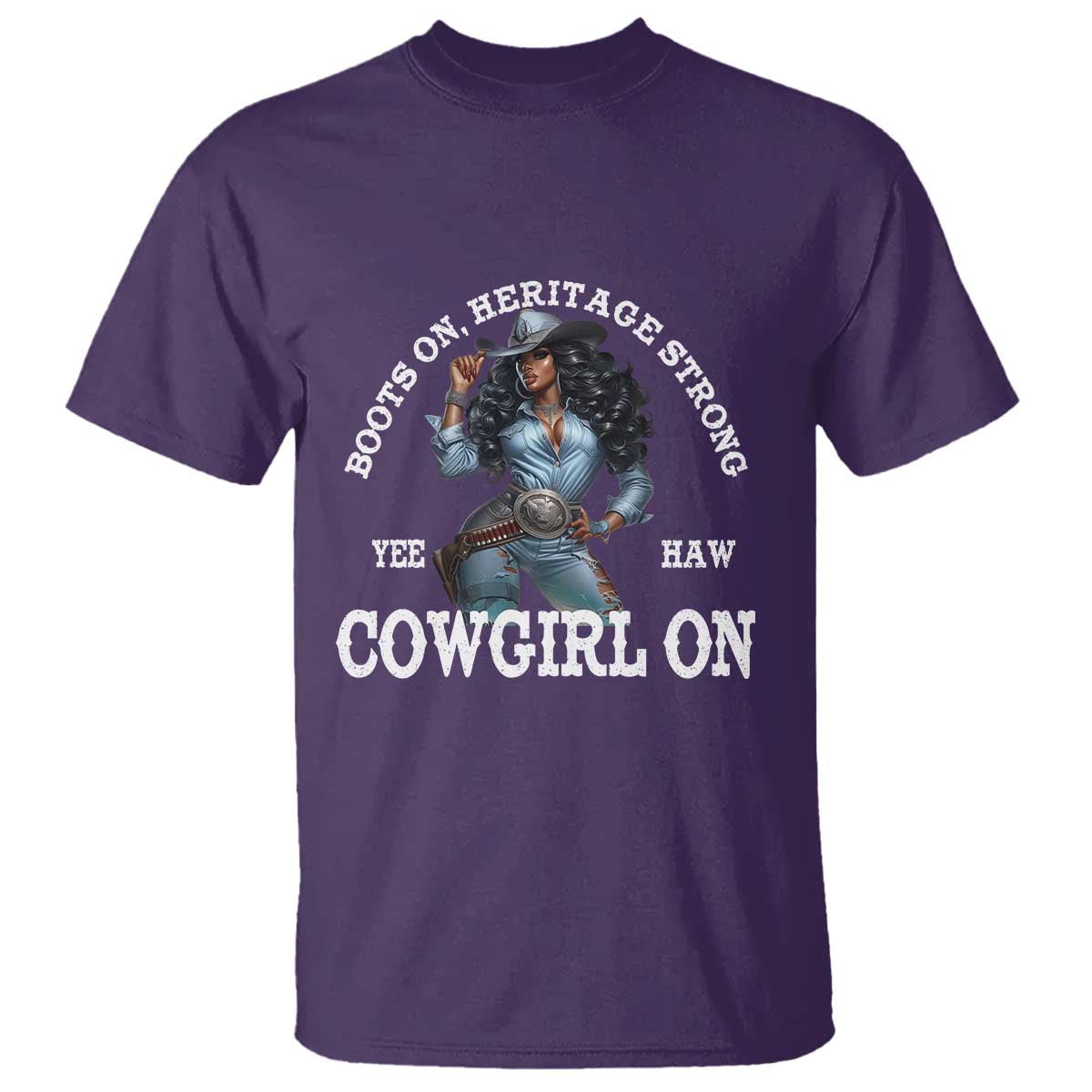 Boots On Heritage Strong Cowgirl On T Shirt African American Black Cowgirl